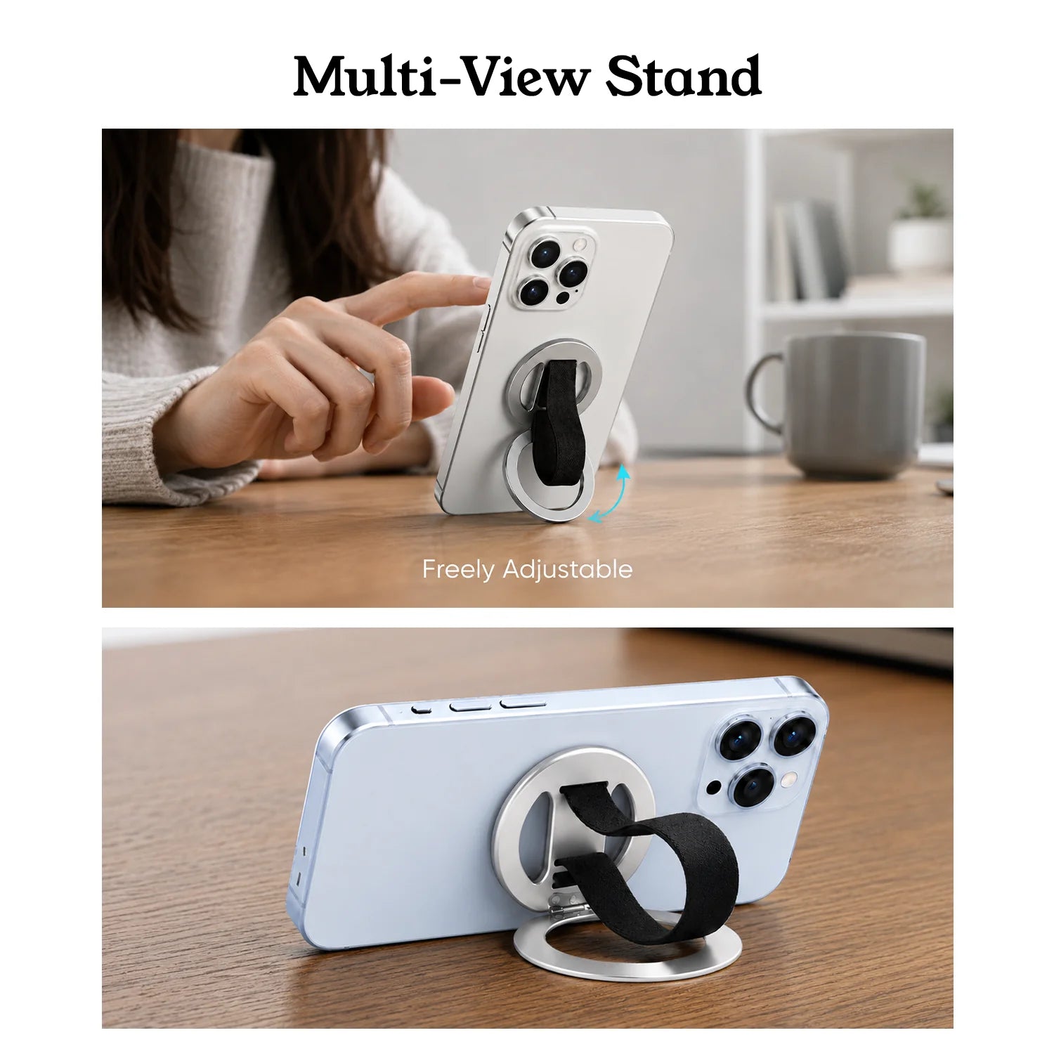 Loopoburq Latchr Magnetic Phone Holder 2in1 Anti-Drop Grip & Kickstand
