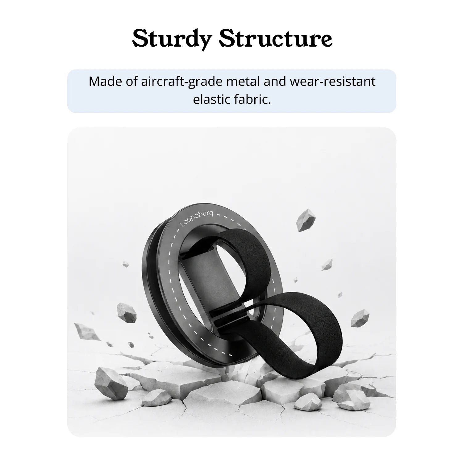 Loopoburq Latchr Magnetic Phone Holder 2in1 Anti-Drop Grip & Kickstand