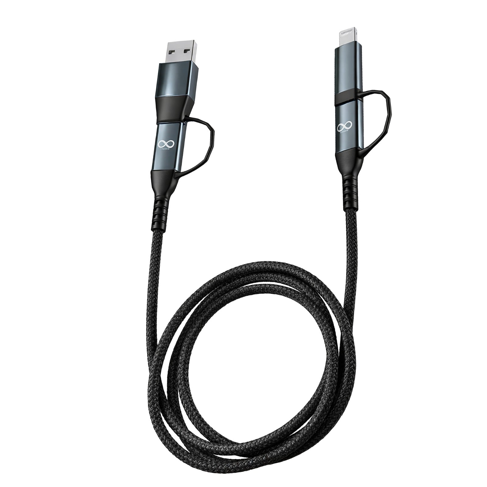 100W 4-in-1 Nylon Braided Fast Charging Cable