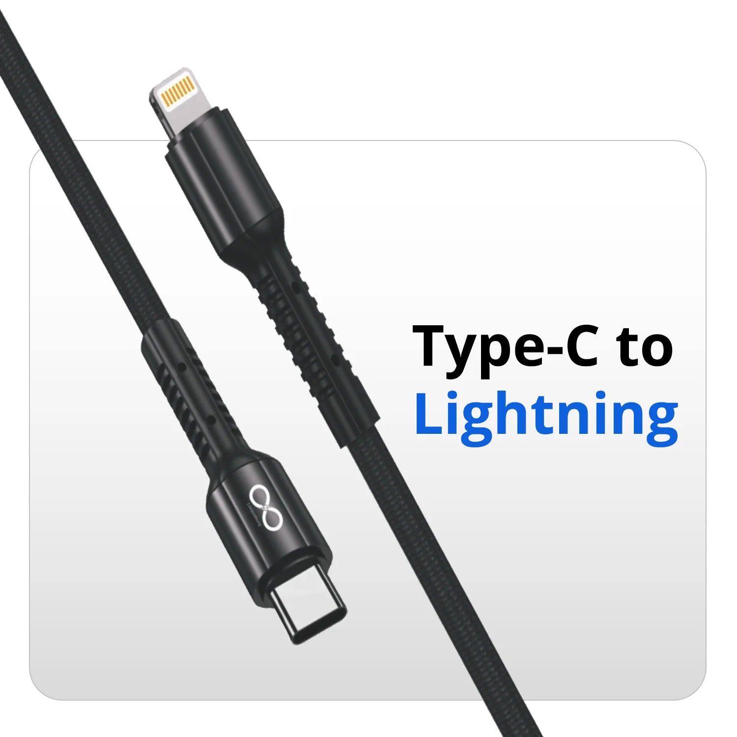 PD 20W Type-C to Lightning Nylon Braided Fast Charging Cable with tested 30000 bends