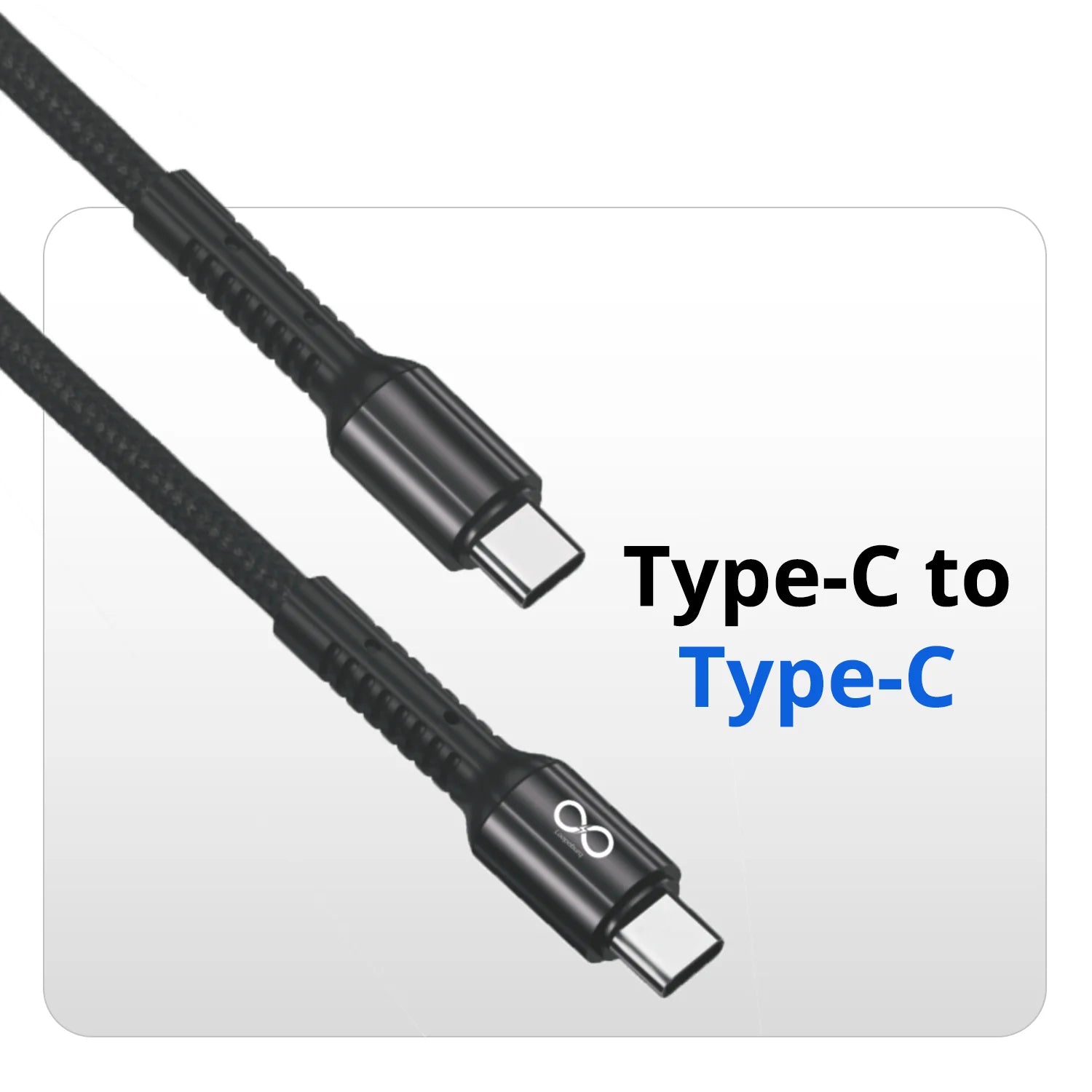 PD 100W Type C to Type C Nylon Braided Fast Charging Cable With tested 30000 bends