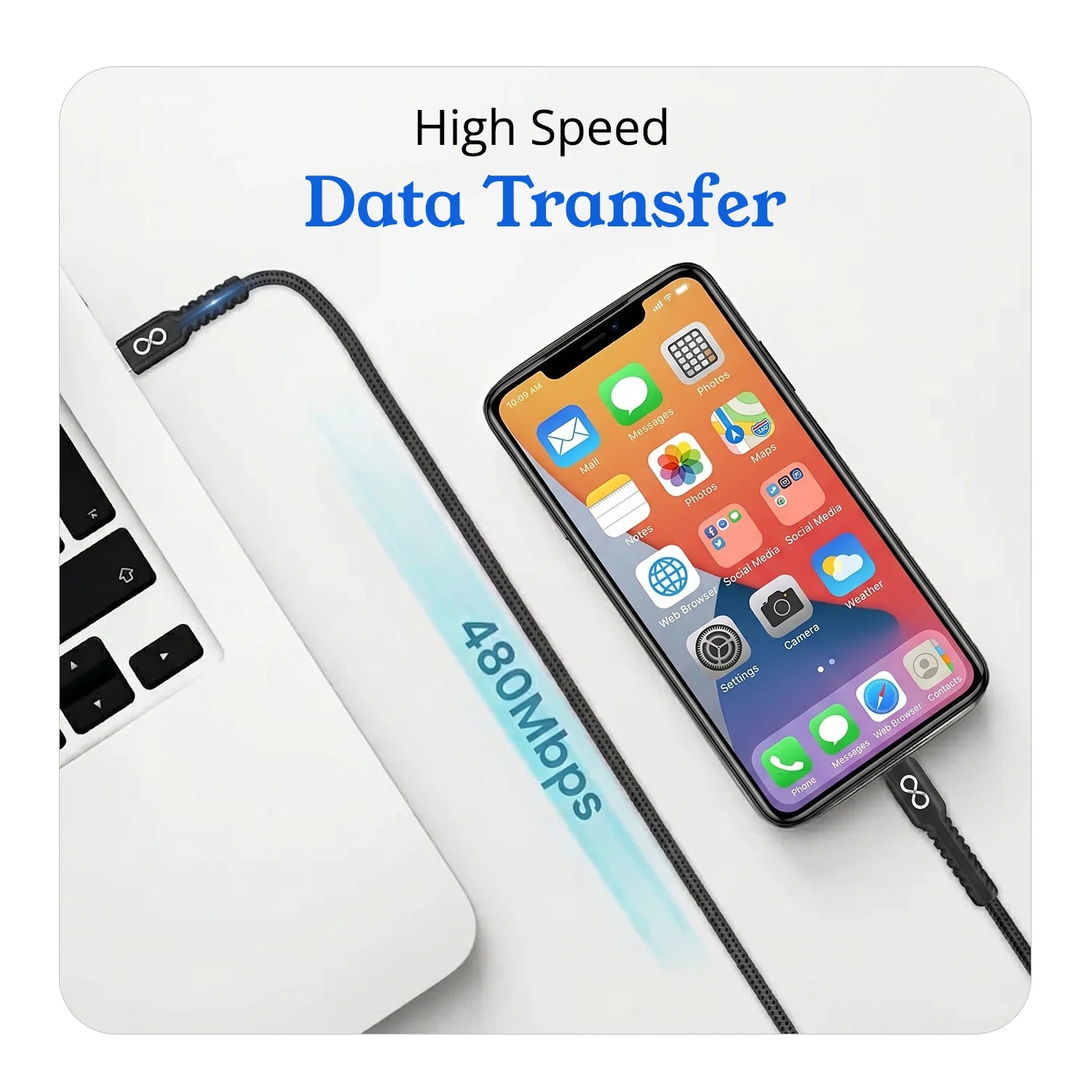 PD 20W Type-C to Lightning Nylon Braided Fast Charging Cable with tested 30000 bends