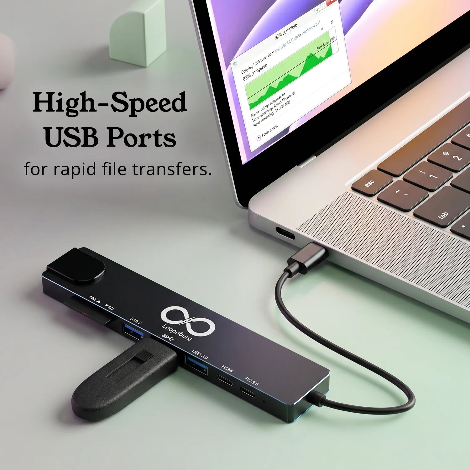 8-in-1 USB-C Hub with Ethernet & twin 3.0 C-Type PD ports