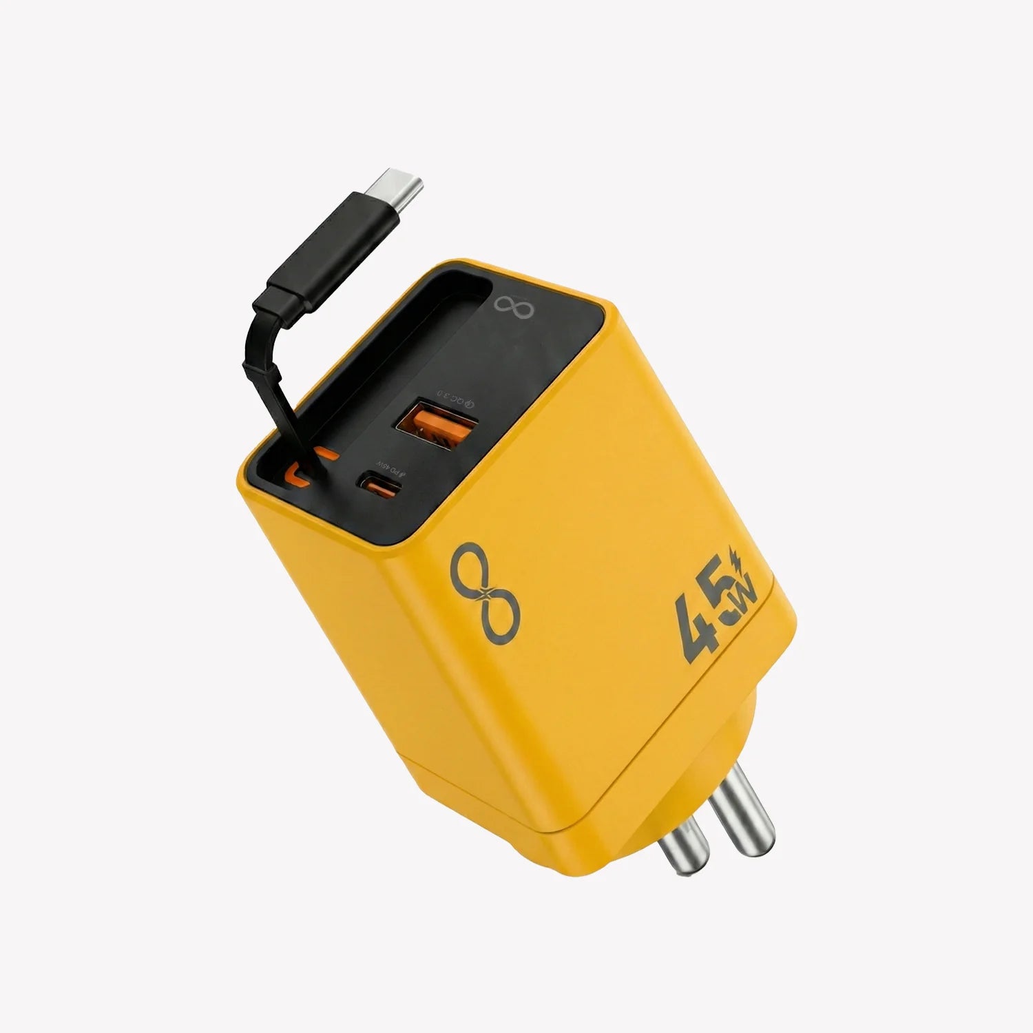 45W Rapid Charger with Retractable Cable